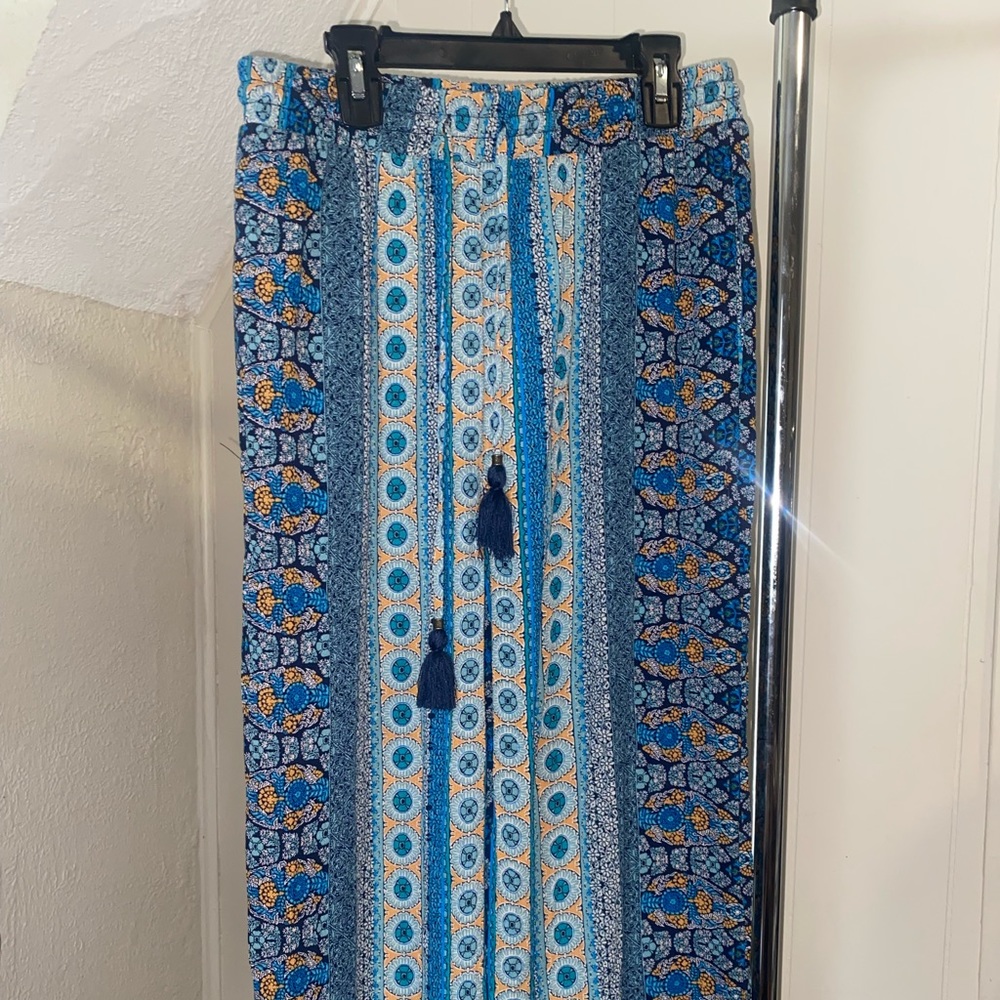 Small Blue Boho Flowy Pants